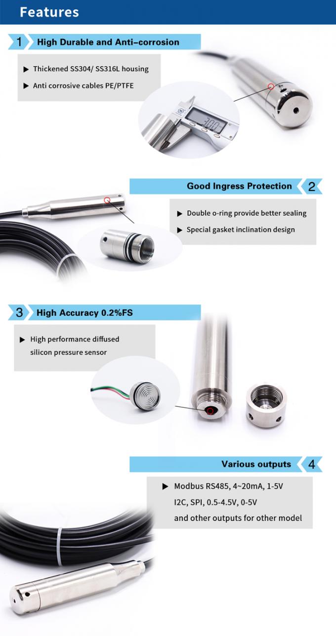 Le capteur de niveau de l'eau de coût bas a produit l'approvisionnement 3.3VDC d'I2C